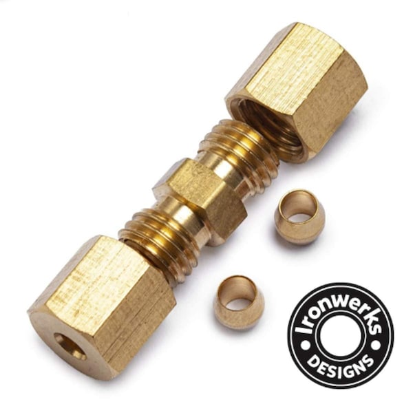 1/8 OD Compression Brass Hose Fitting, 25PK